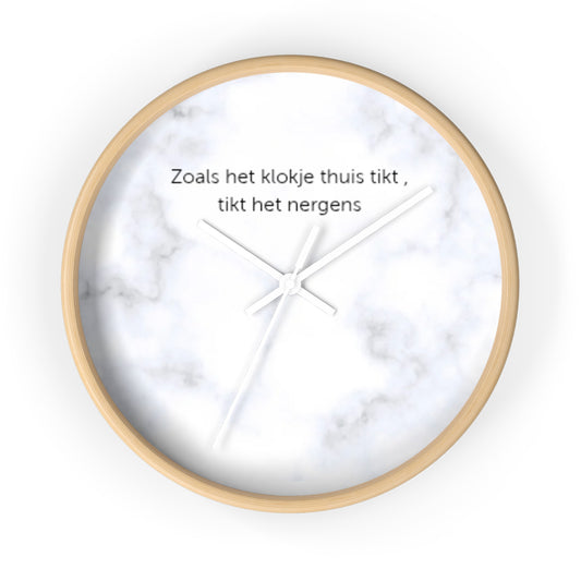 Marble wandklok wit