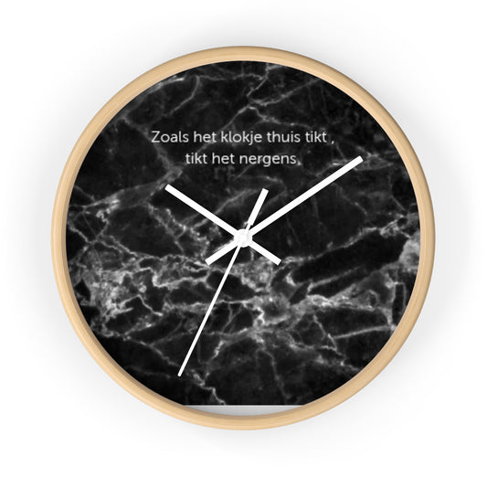 Marble wandklok zwart