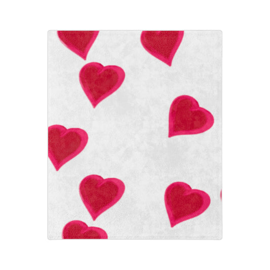 Fleecedeken - Hartjes