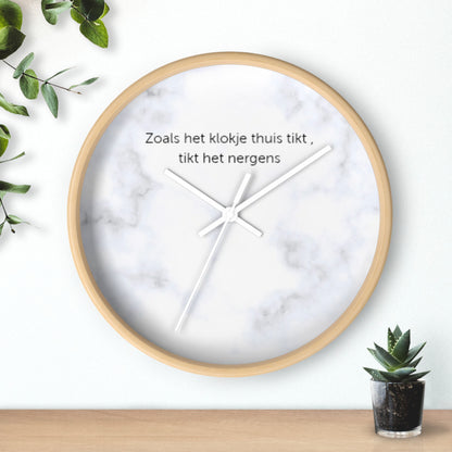 Marble wandklok wit