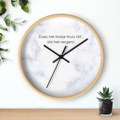 Marble wandklok wit