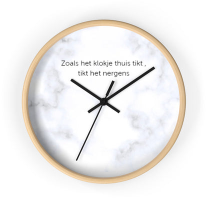 Marble wandklok wit