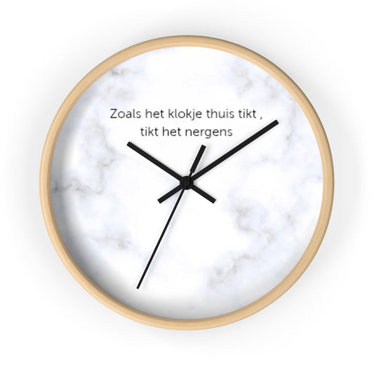 Marble wandklok wit