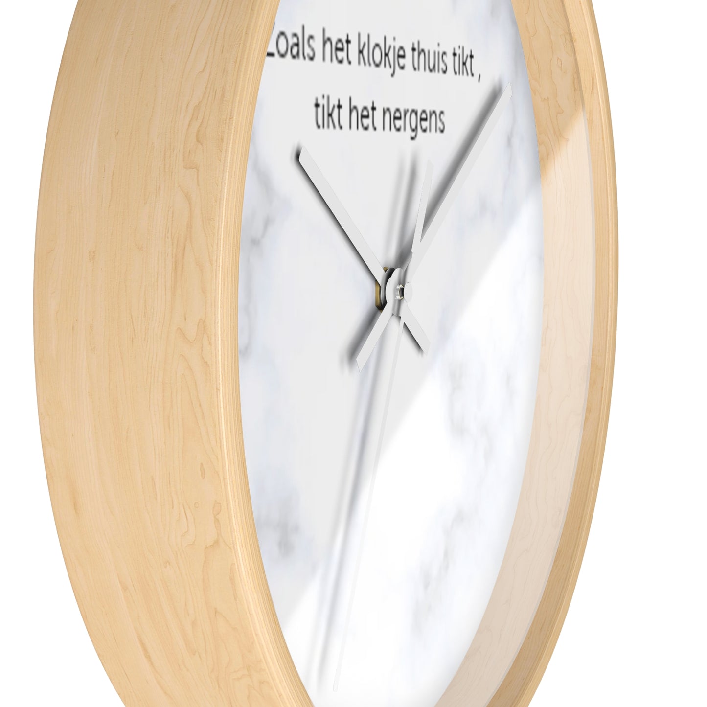 Marble wandklok wit