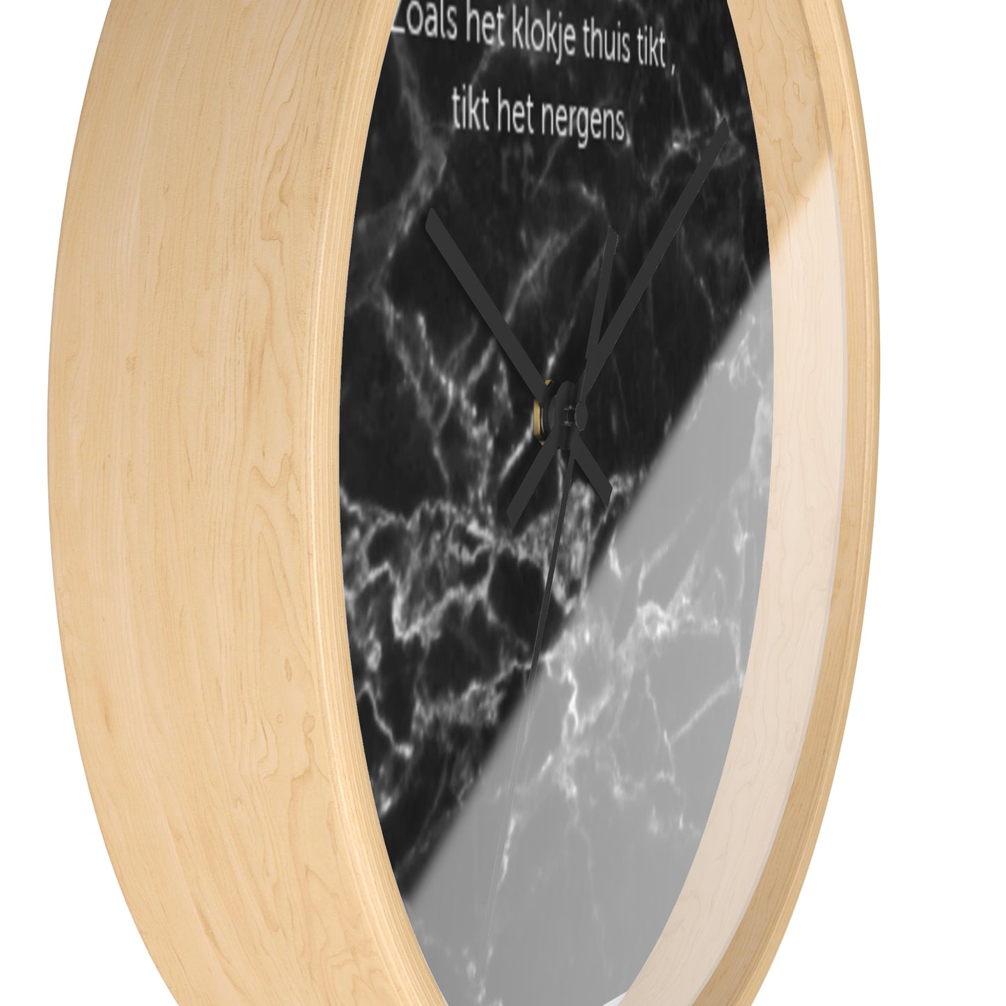 Marble wandklok zwart