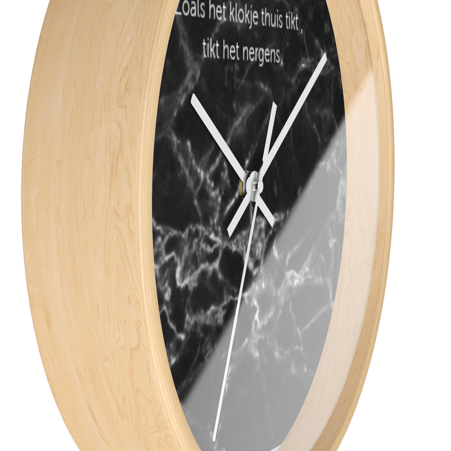 Marble wandklok zwart